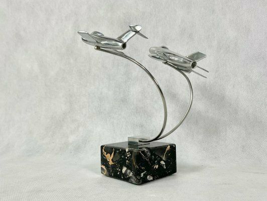 Cabinet Miniature With Mig 15 And Mig 19 Planes, Poland, 1950s photo Home Decor