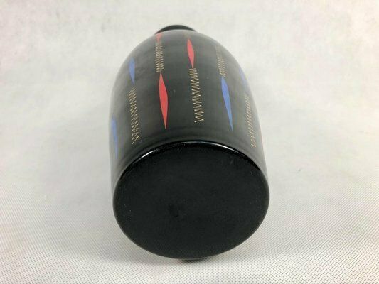 Hand Painted Black Glass Vase From Veb Kunstglas Arnstadt, 1970s photo buy