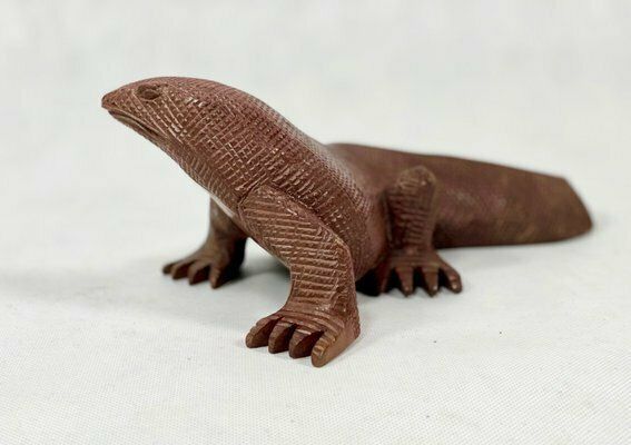Large Carved Komodo Dragon Walrus Sculpture, 1970s photo for sale