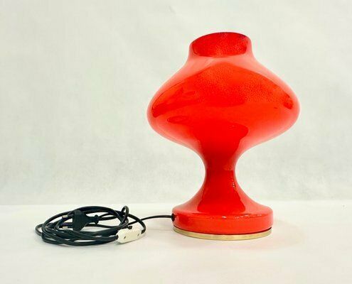 Mid Century Glass And Brass Table Lamp By Stepan Tabera For Opp Jihlava, 1970s photo furniture