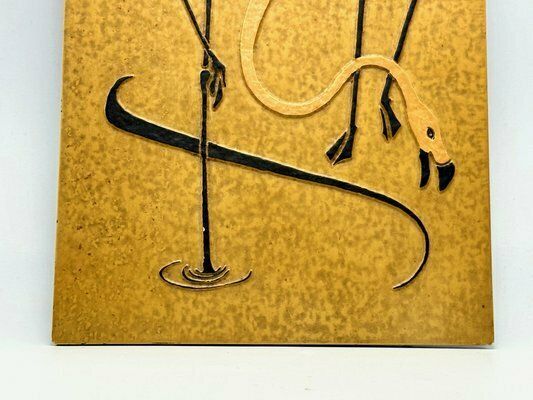 Art Mid Century Sandstone Wall Relief With Flamingos, 1960s photo