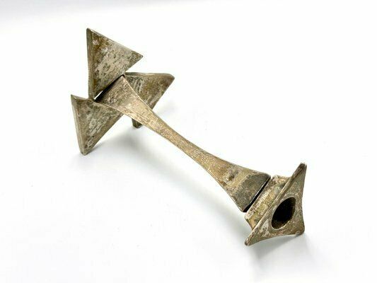 Brutalist Silver Plated Candleholder, 1970s photo buy