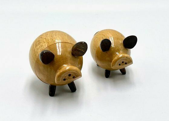 Salt And Pepper Pigs Shakers, 1970s, Set Of 2 photo 71.0