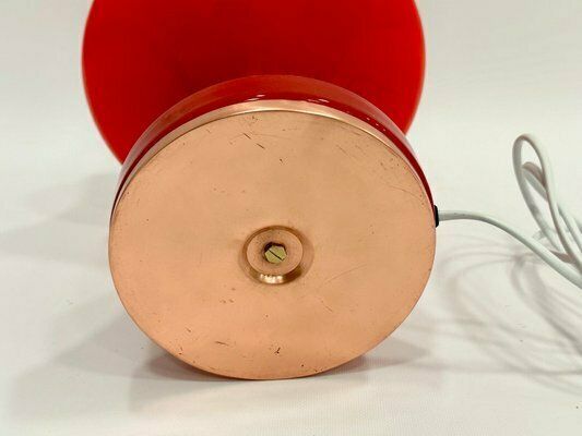 Mid Century Glass And Copper Table Lamp Attributed To Stepan Tabera For Opp Jihlava, 1970s photo for sale