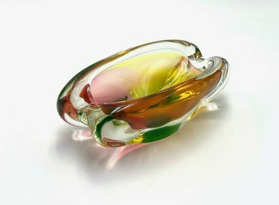 Art Glass Ashtray Attributed To Josef Rozinek For Novy Bor, 1960s photo Home Decor