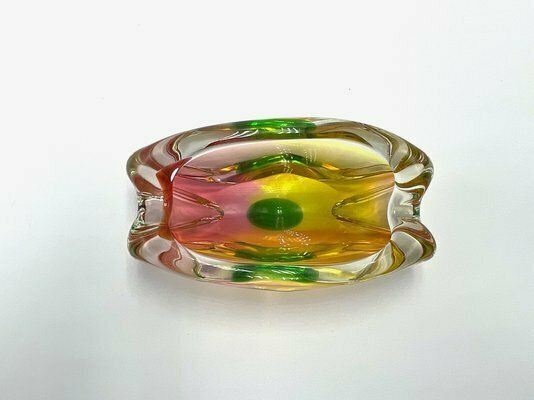 Art Glass Ashtray Attributed To Josef Rozinek For Novy Bor, 1960s photo 185.0
