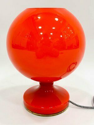 Mid Century Glass And Brass Table Lamp By Stepan Tabera For Opp Jihlava, 1970s photo 331.0