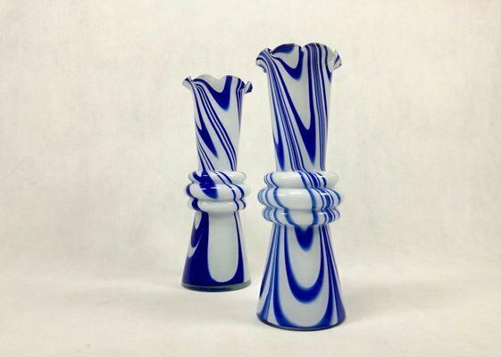 Vintage Murano Opaline Florence Vase Attributed To Carlo Moretti, 1970s photo Home Decor