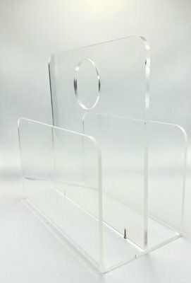 Acrylic Glass Magazine Rack, 1970s photo Home Decor