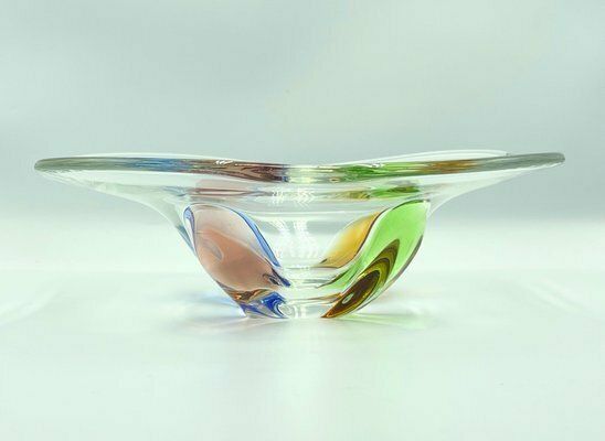 Art Glass Rhapsody Bowl Attributed To Frantisek Zemek For Sklarna Mstisov, 1960s photo for sale