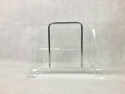 Acrylic Glass Magazine Rack, 1980s photo vinterior
