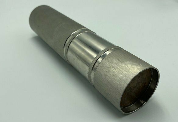 Brutalist German Cylinder Steel Vase From Bmf, 1960s photo 63.0