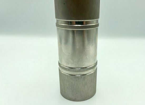 Brutalist German Cylinder Steel Vase From Bmf, 1960s photo vinterior