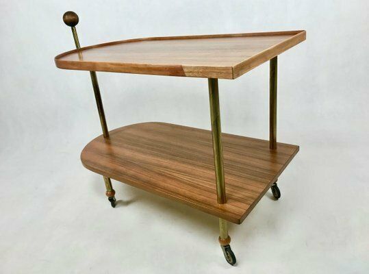 Art Deco Walnut Trolley Bar, 1930s photo vintage