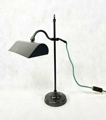Art Deco Bankers Desk Lamp In Brass, 1940s photo for sale