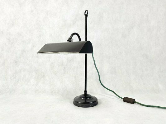 Art Deco Bankers Desk Lamp In Brass, 1940s photo 223.0