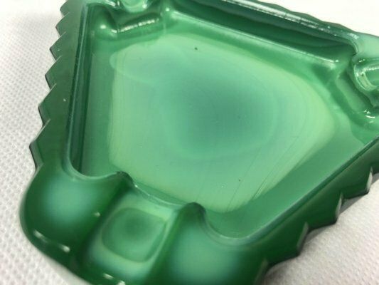photo furniture Bohemian Malachite Ashtray From Jablonec Glassworks, 1960s