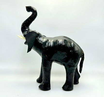 photo for sale Vintage Leather Elephant Sculpture Figure, 1960s, Set Of 2