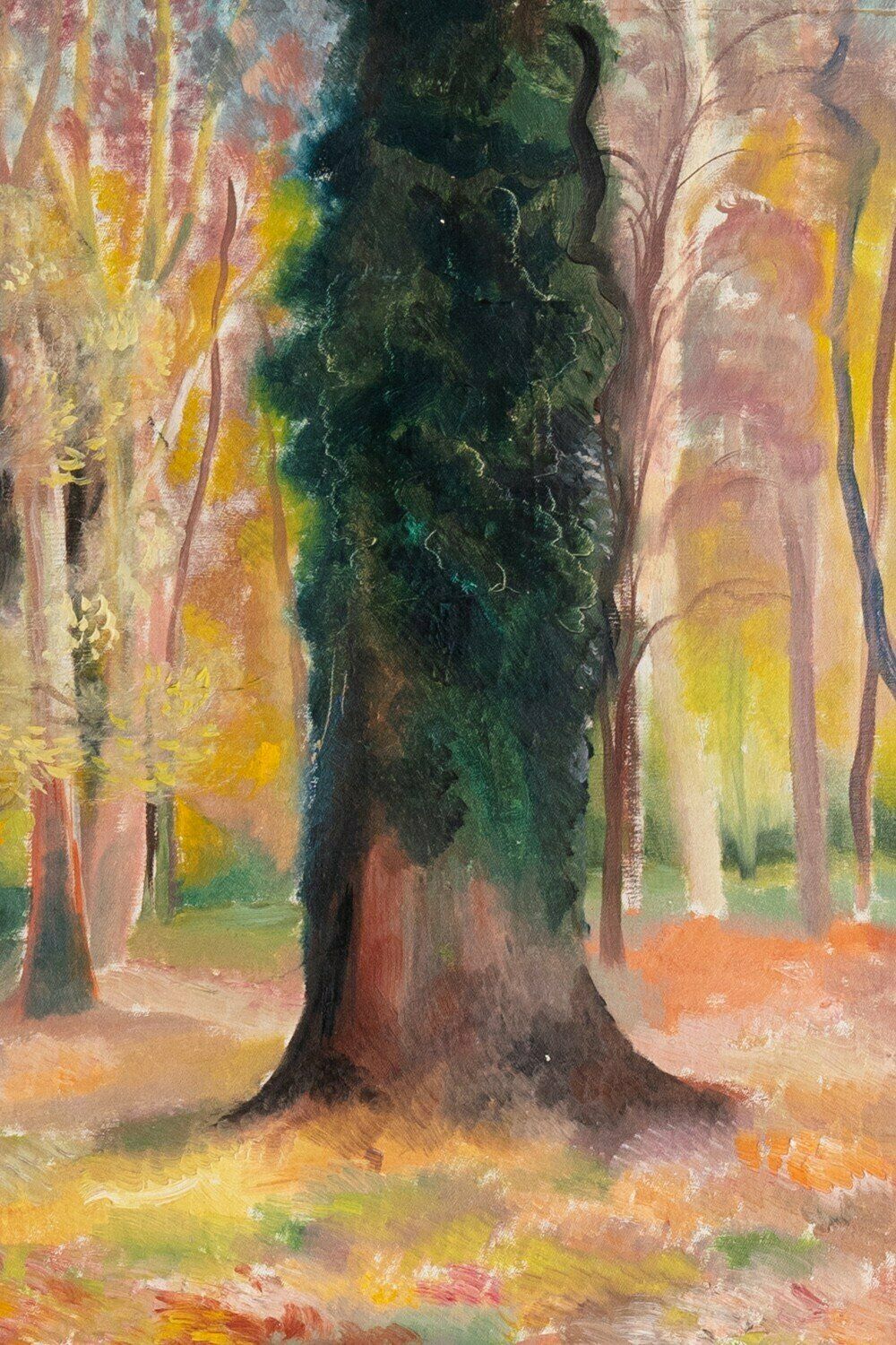 Camille Roche, Undergrowth, Oil Painting On Canvas, 1930s photo vinterior