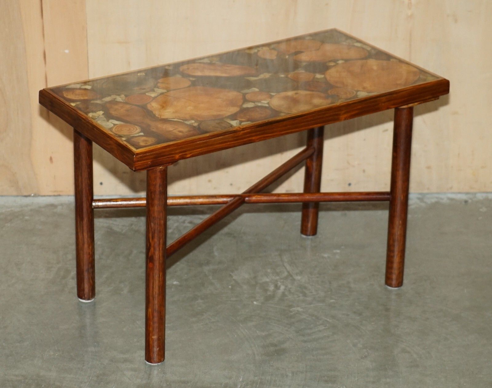 Vintage Fossil Petrified Wood Sample Coffee Table Super Decorative & Primitive photo furniture