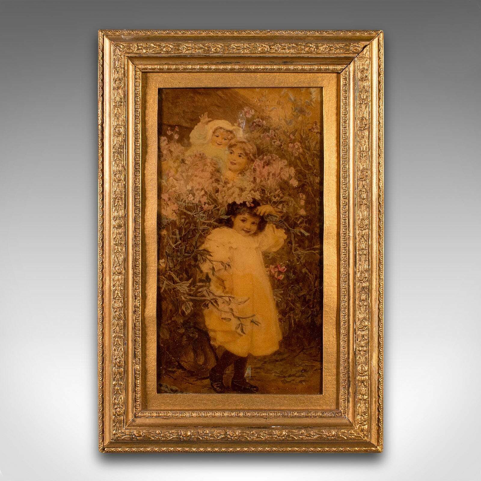 Small Antique Crystoleum Picture, English, Art, Mezzotint Painting, Victorian photo furniture