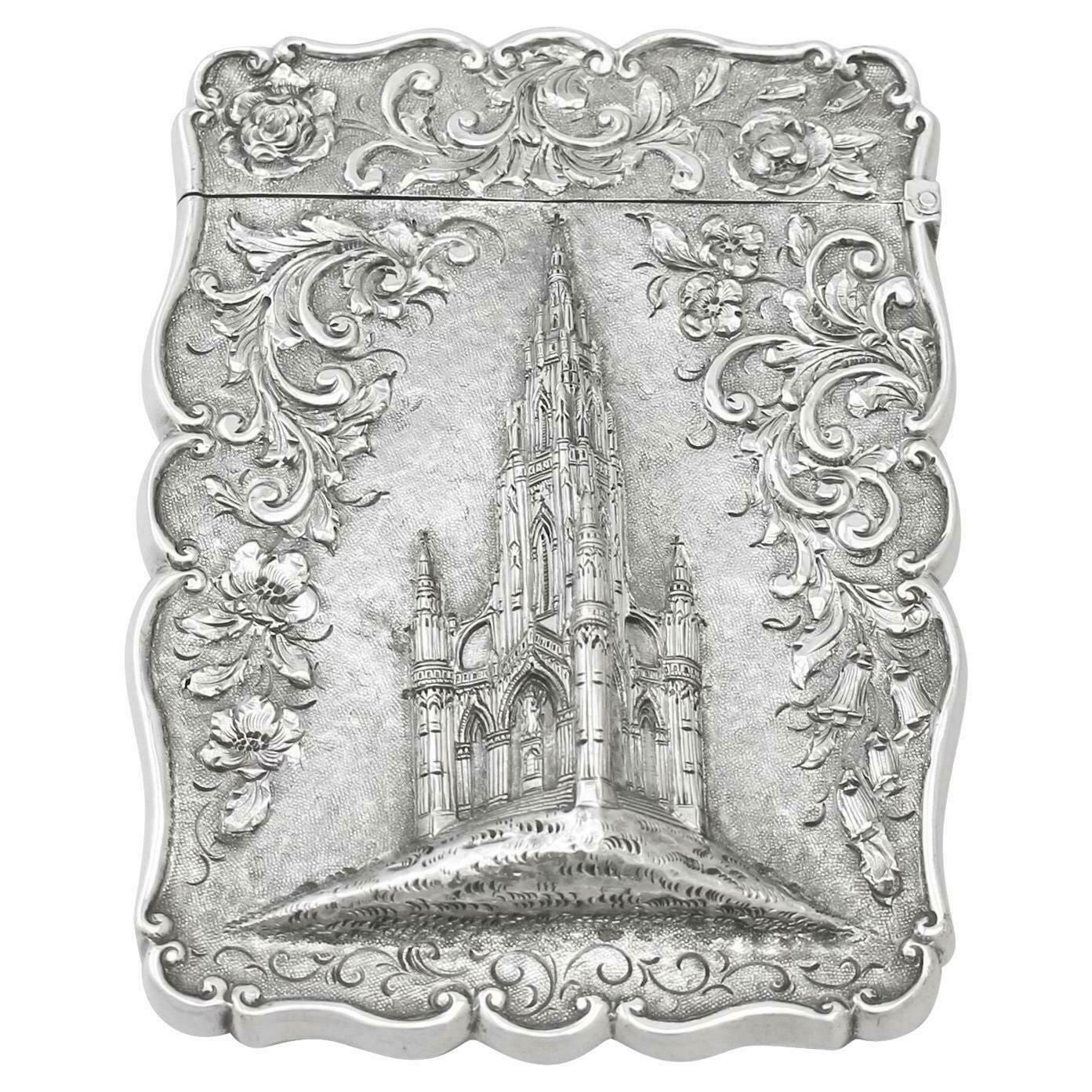 George Unite Antique Victorian Sterling Silver Card Case