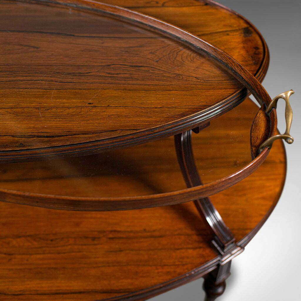photo furniture Antique Display Serving Table, English, Two Tier, Butler's Buffet Stand, Regency