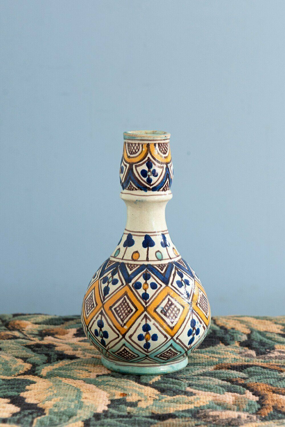 Pair Of Tunisian Glazed Earthenware Vases, Midcentury photo buy