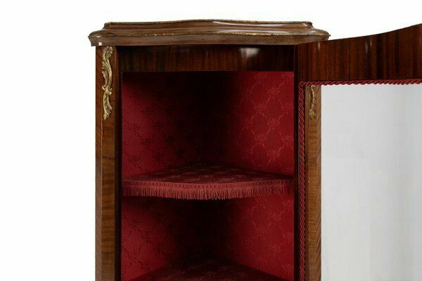 French Louis XV Style Corner Display Cabinet With Arched Glass, 1950 photo Furniture
