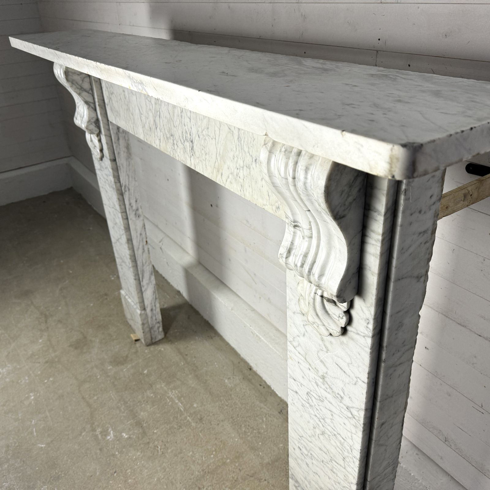 Original Victorian White Carrara Marble Fire Surround With Corbels photo 2750.0