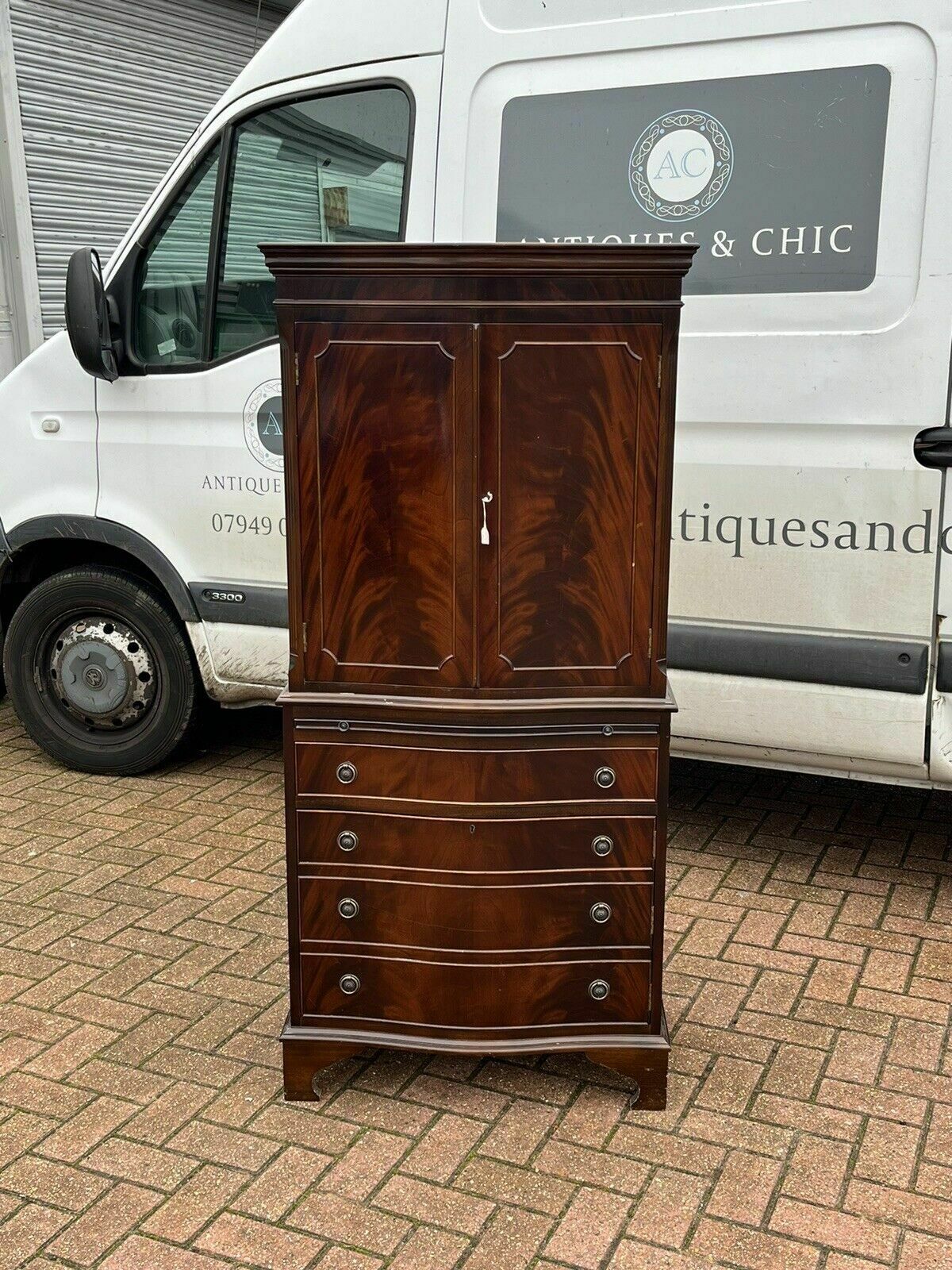Cocktail Cabinet, Drinks Cabinet. Fitted Interior, Drawer & Cupboard, With Key photo for sale