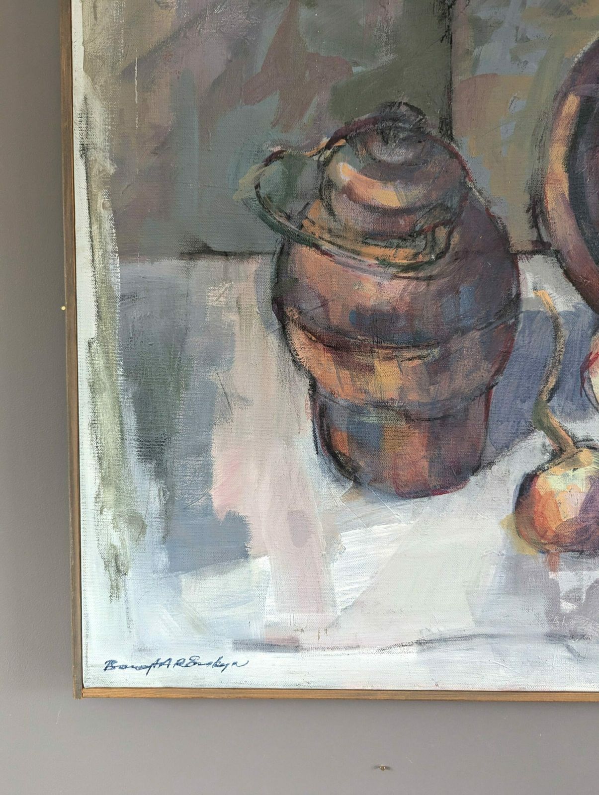 Pot & Onions Oil Painting, Modernist photo vinterior