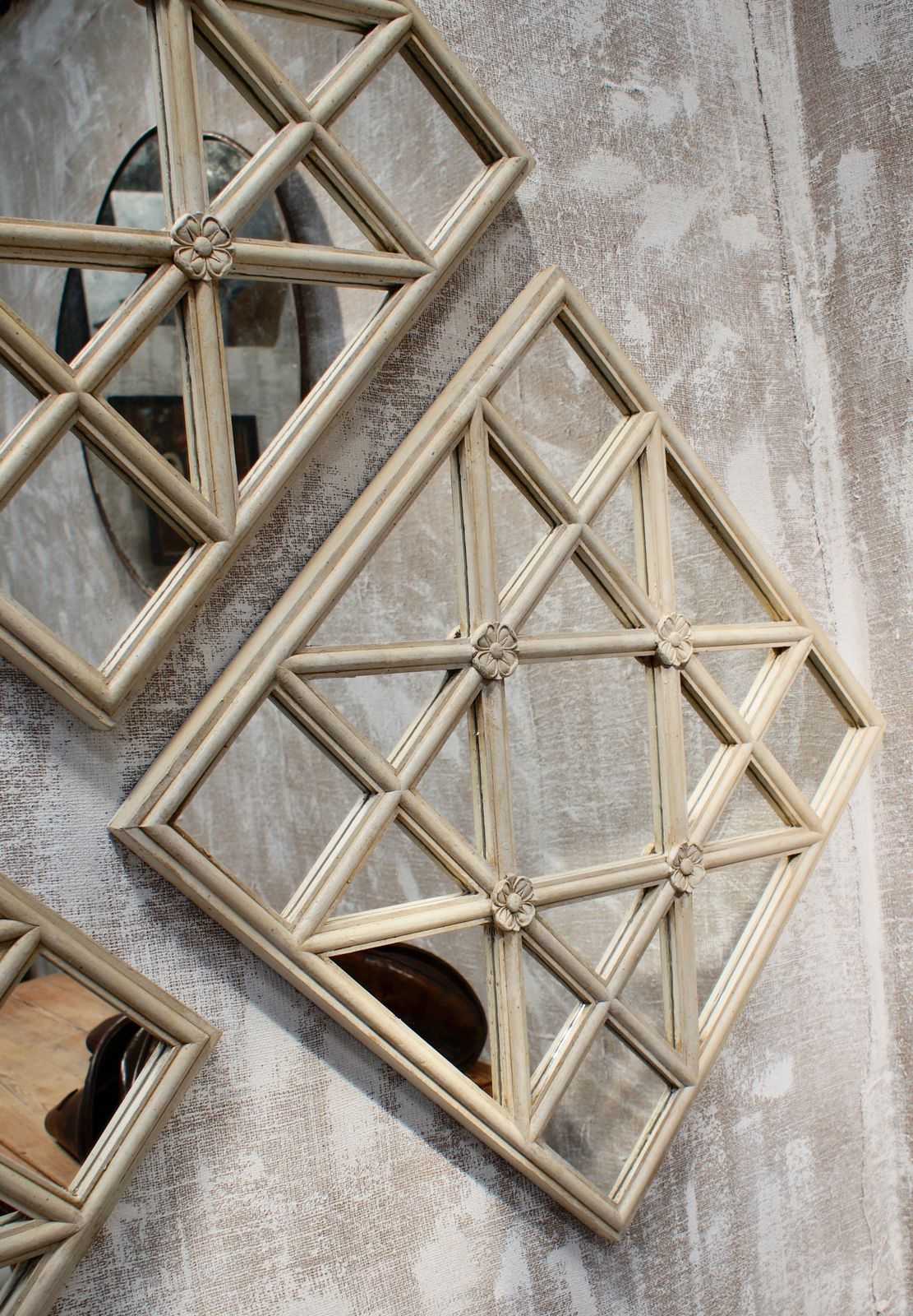 Scottish Turn Of The Century Astra Glaze Window Mirror photo vintage
