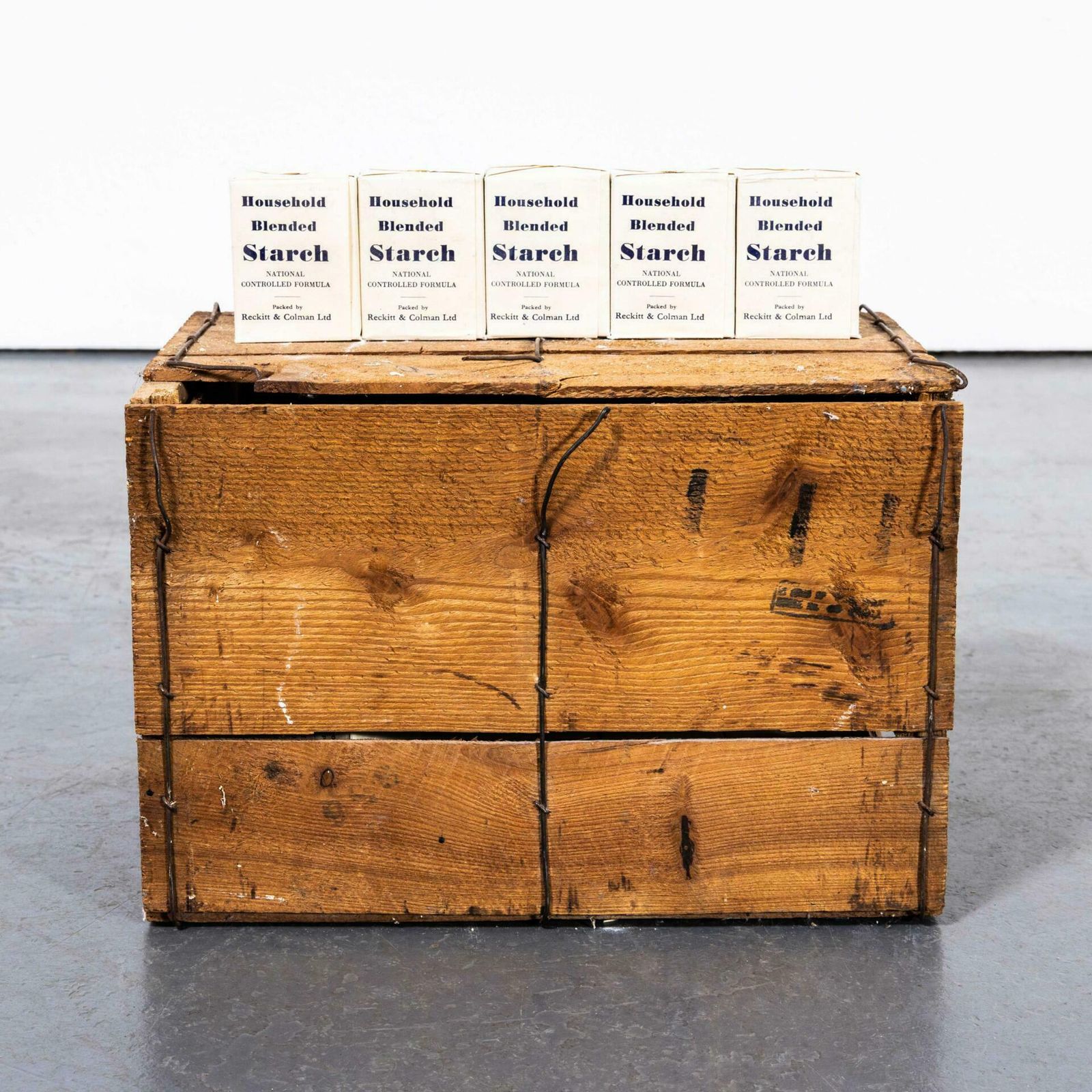 1920’s Household Blended Starch Crate And Contents – New Old Stock photo Home Decor