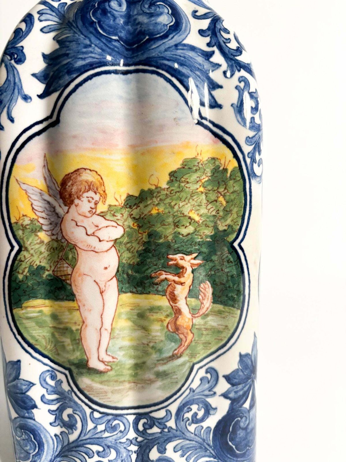 photo furniture Hand Painted Savona Ceramic Vase From The 1940s