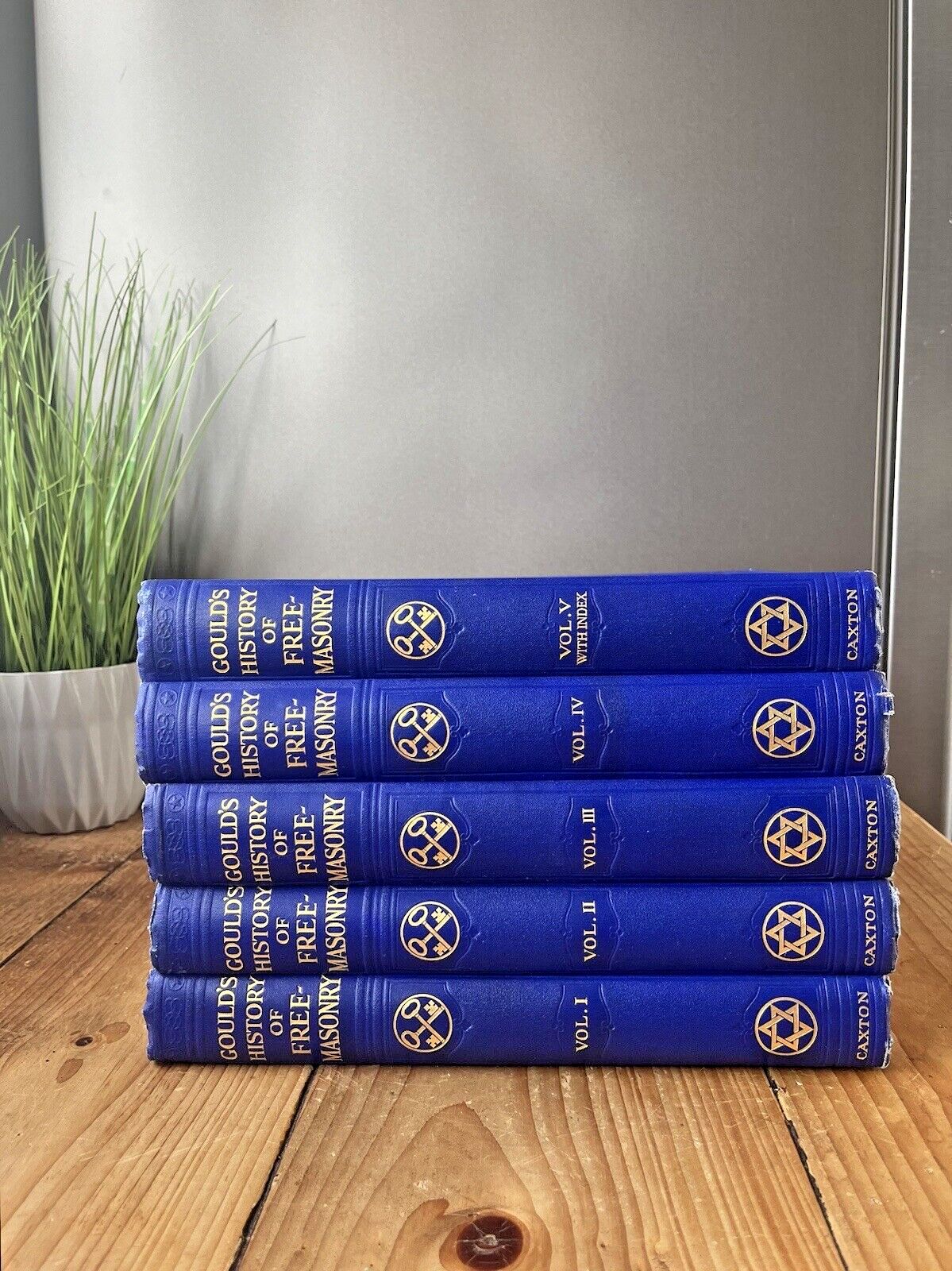 photo for sale Rare Antique Goulds History Of Freemasonry Caxton Complete 5 Book Set Occult