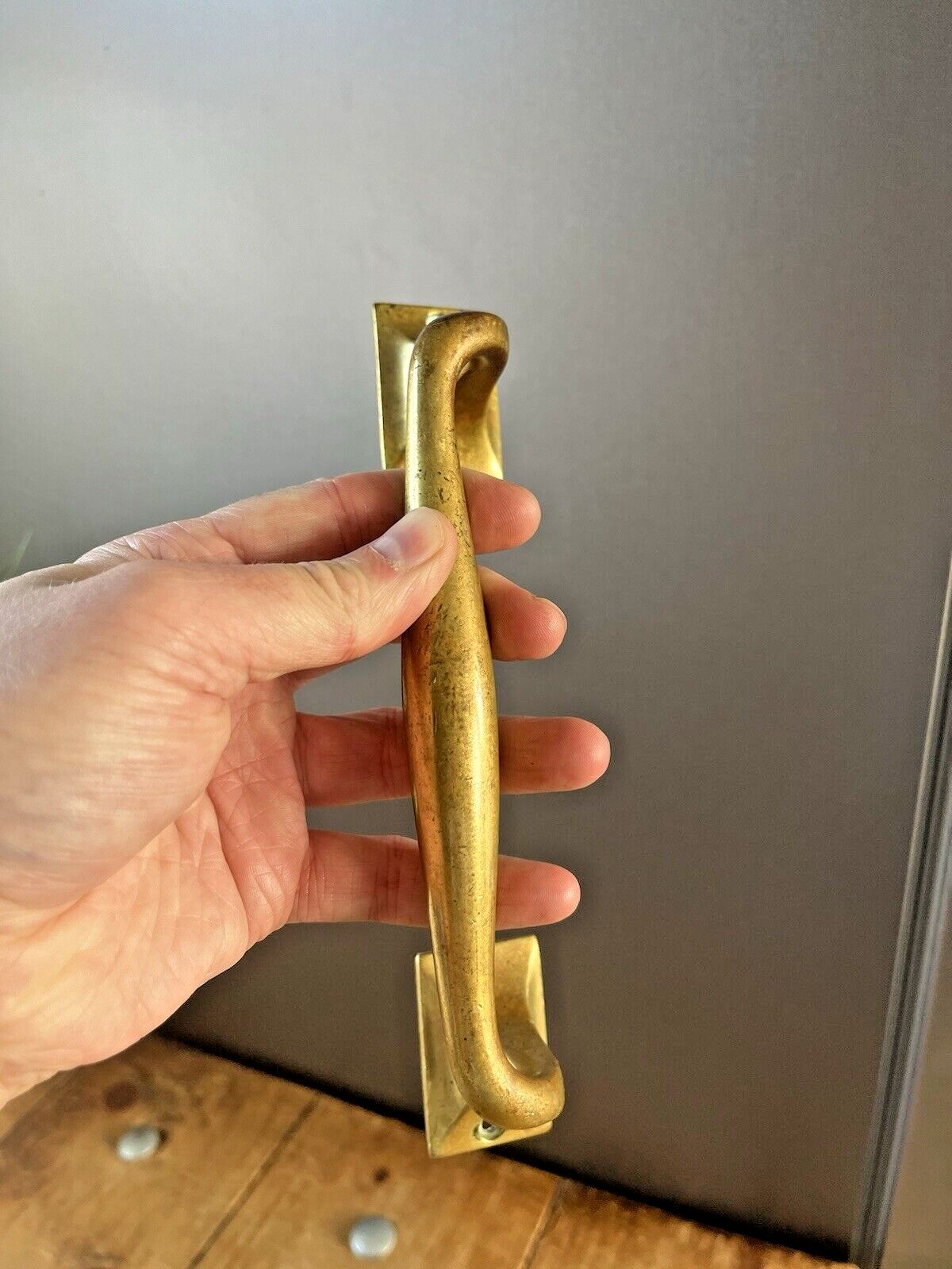 Good Quality Antique Art Nouveau Brass Door Handle Drawer Cabinet Chest Pull photo furniture