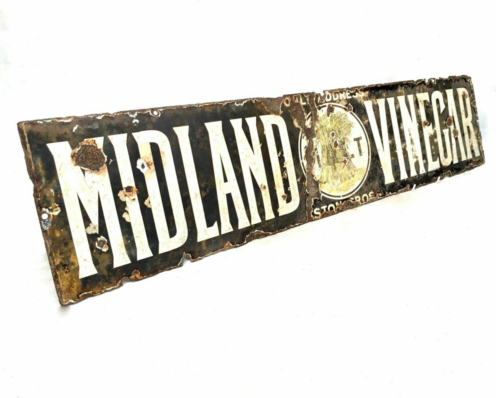 Antique Advertising   Early 20th Century Enamel Sign Midland Vinegar / H.P Sauce photo for sale