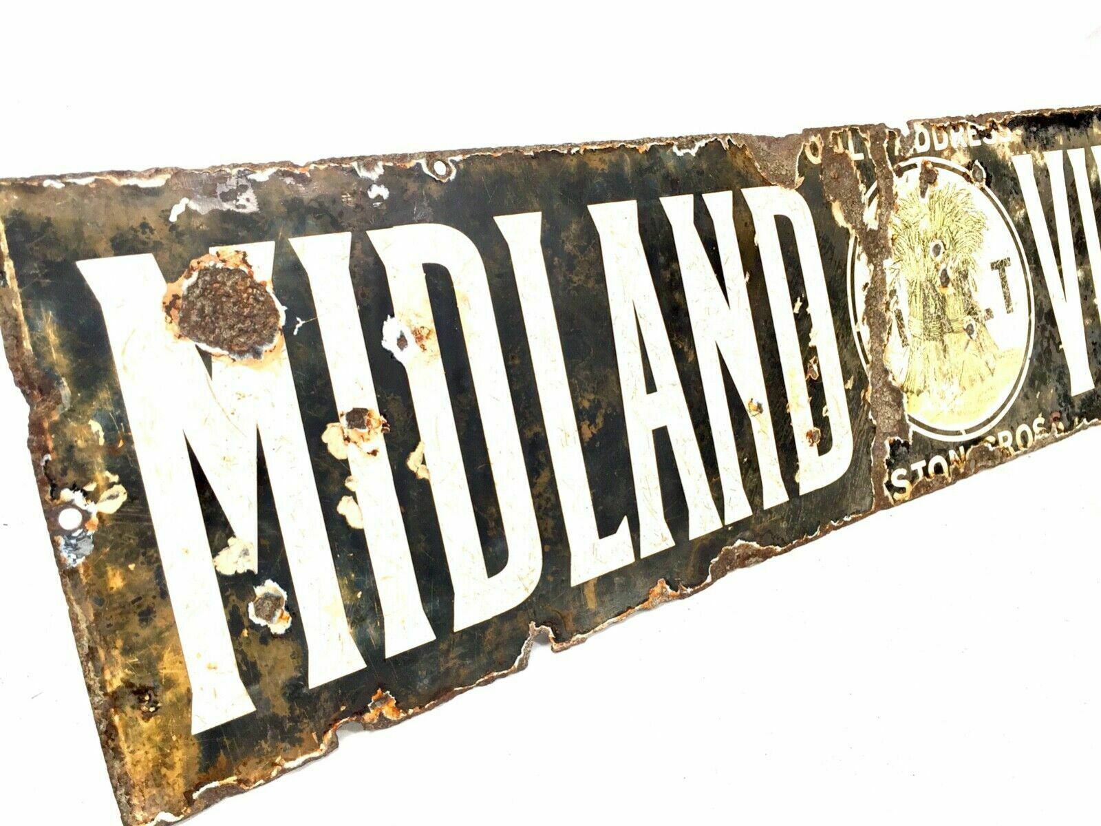 Antique Advertising   Early 20th Century Enamel Sign Midland Vinegar / H.P Sauce photo 399.0