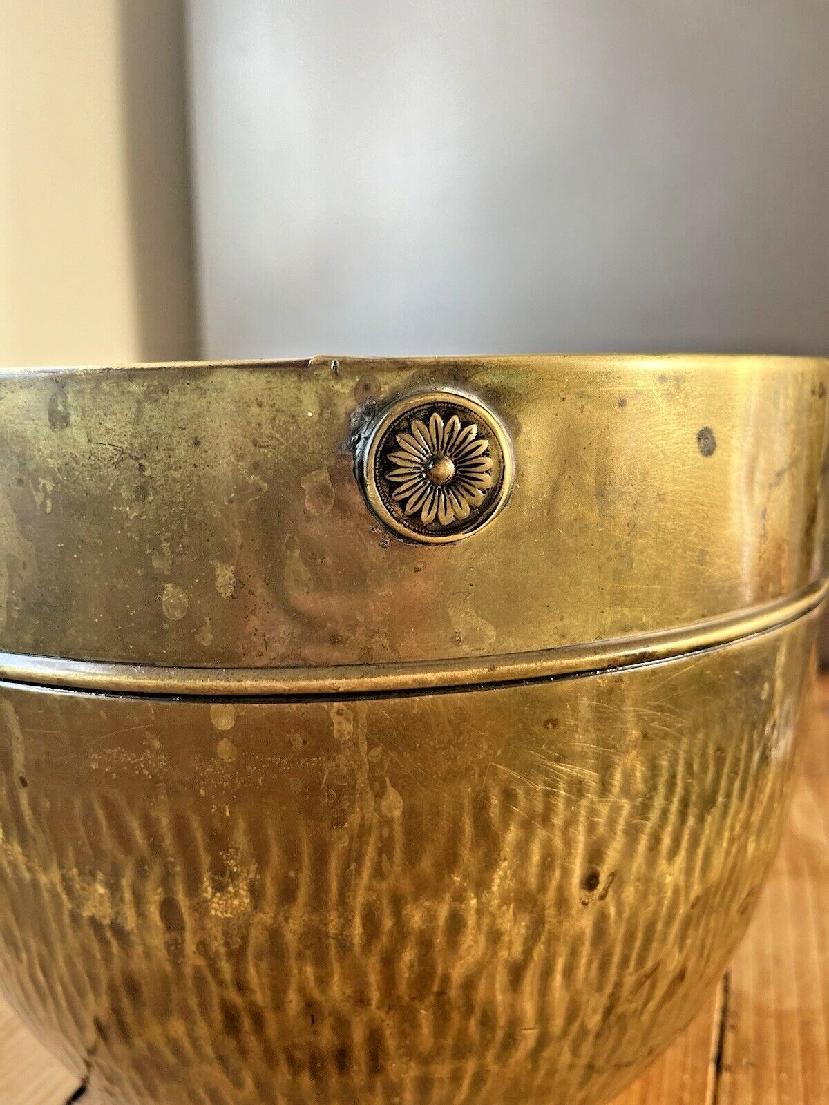 photo furniture Antique Textured Regency Floral Brass Nestor Birmingham Planter Plant Tree Pot