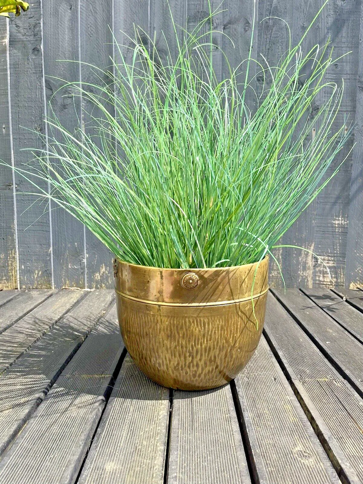 photo buy Antique Textured Regency Floral Brass Nestor Birmingham Planter Plant Tree Pot