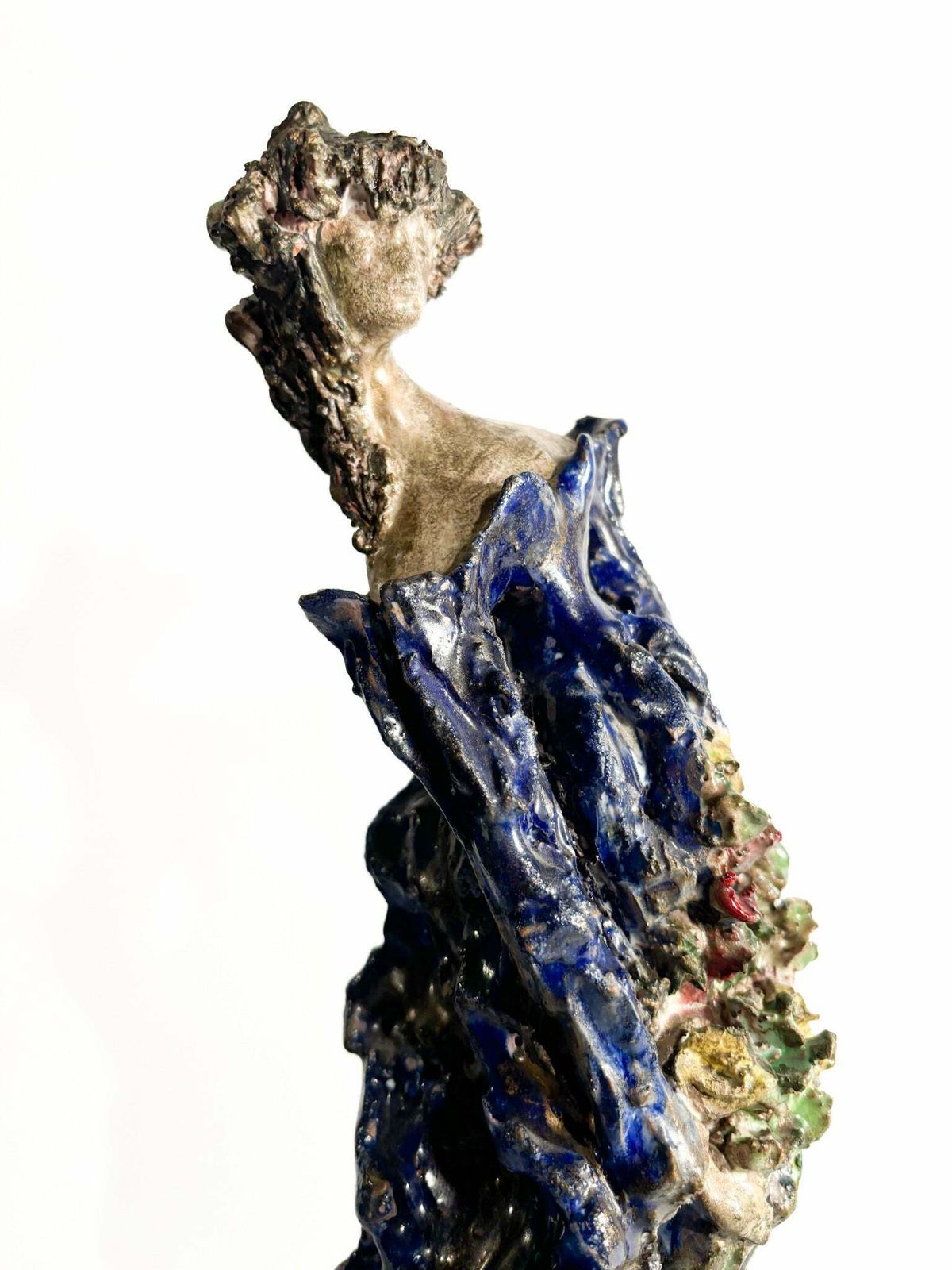 Sculpture Of A Lady In Glazed Terracotta Of French Inspiration From The 1930s photo vintage