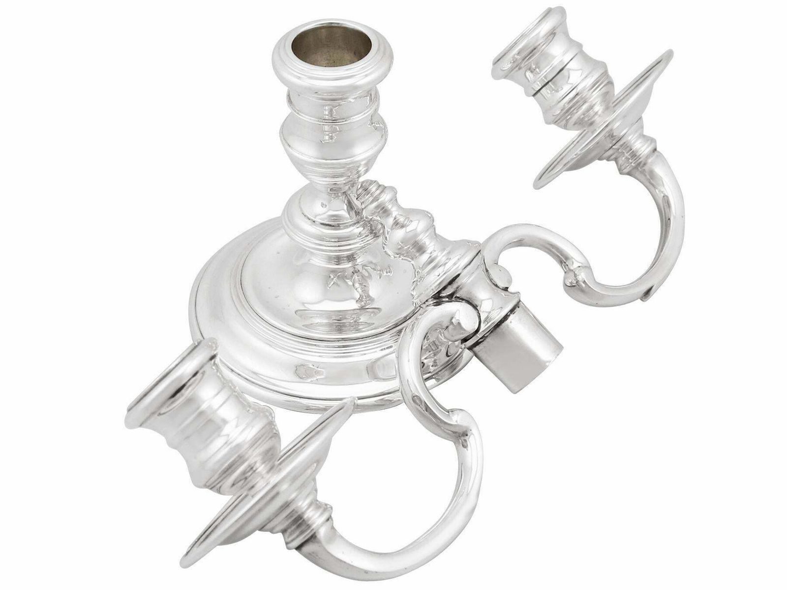Georgian Style English Sterling Silver Two Light Candelabra Or Centrepiece photo 1636.0