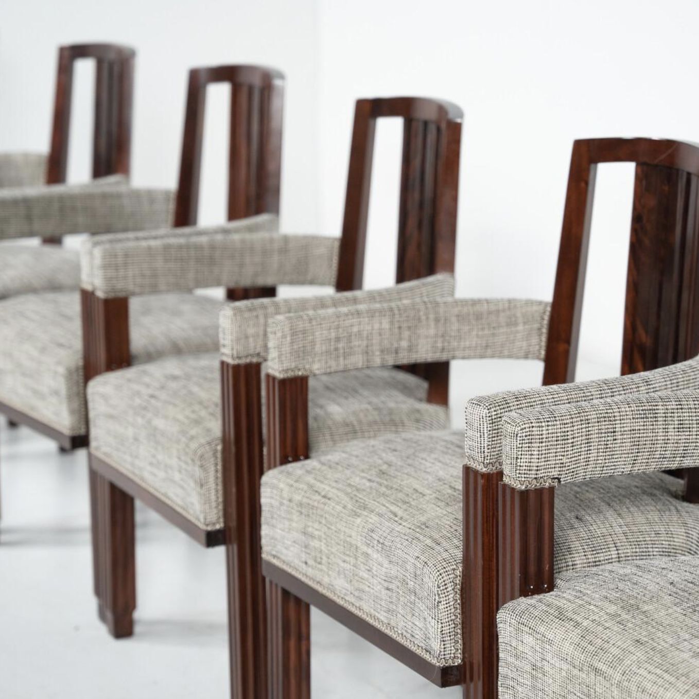 Set Of 8 Armchairs, Art Deco Style – New Upholstery photo buy