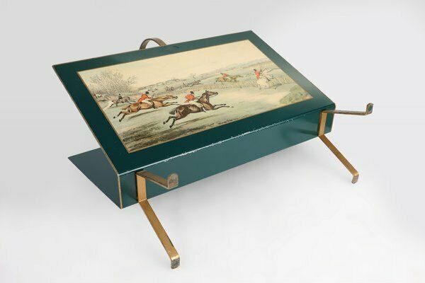 photo vinterior Hollywood Regency Magazine Rack With Painted Scene, France, 1950s
