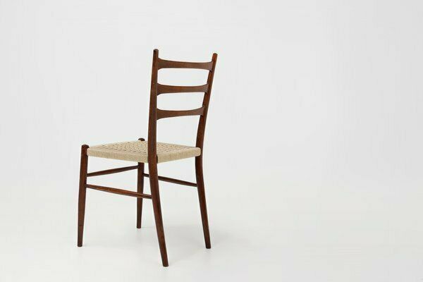 Belgian Teak Dining Chairs With Braided Rope Seat, 1960s, Set Of 2 photo buy