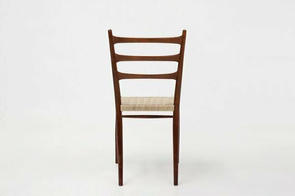 798.0 Belgian Teak Dining Chairs With Braided Rope Seat, 1960s, Set Of 2 photo