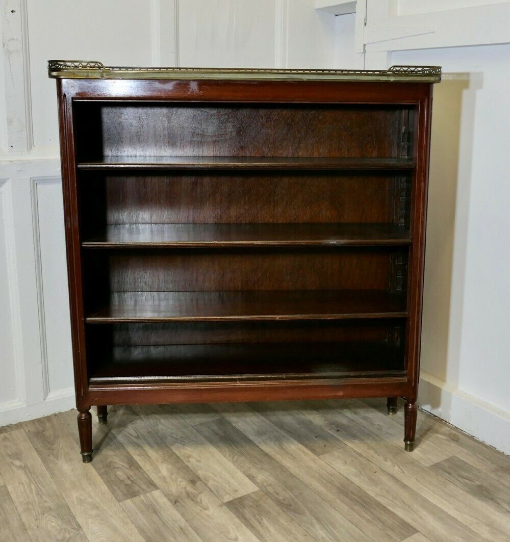 French Open Book Case With A Marble Top photo for sale