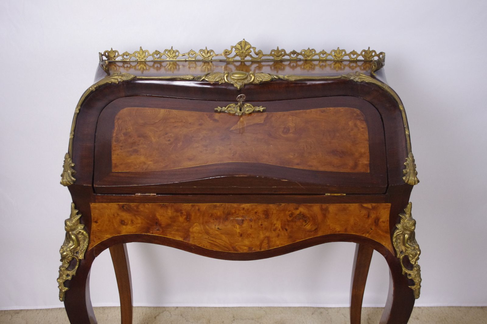 French Louis XV Style Bureau De Dame With Gilt Metal Mounts photo for sale