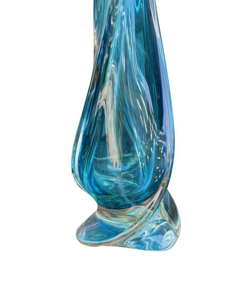 A Large Murno Turquoise Glass Lamp By Chambord Et Toso photo for sale